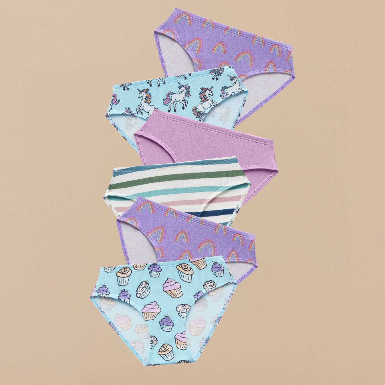 UltraModal™ FeelFree Girls Bikini Brief 6-Pack | Sparkle Party Pack
