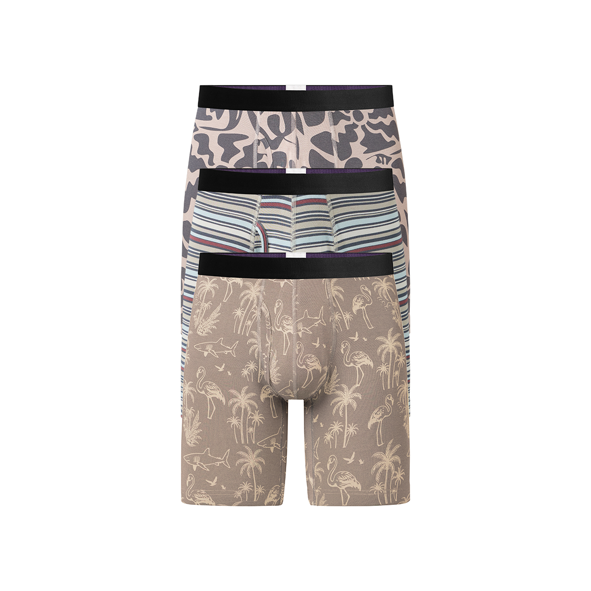 UltraModal™ Core Long Boxer Brief w/ Fly 3-Pack | Beach Boheme Grey Pack