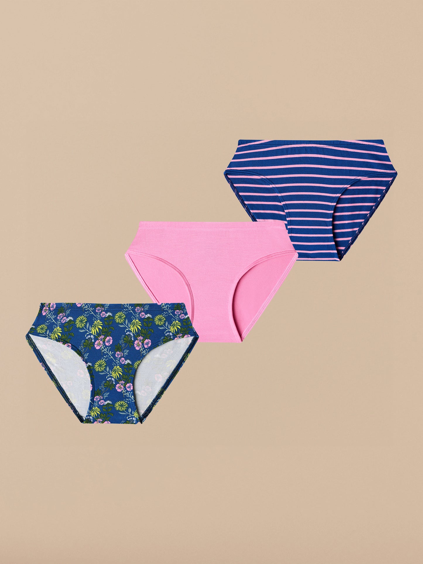 UltraModal™ FeelFree Girls Bikini Brief 3-Pack | Flower Power Pack
