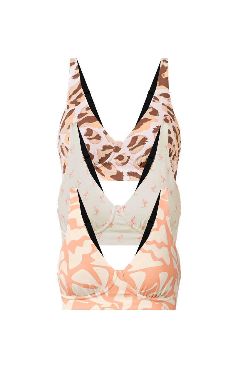 UltraModal™ FeelFree Longline Bralette 3-Pack | Miami Pack