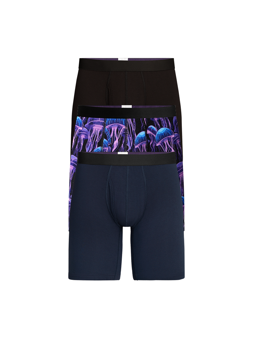 UltraModal™ Core Long Boxer Brief w/ Fly 3-Pack | Wild Jellies Pack