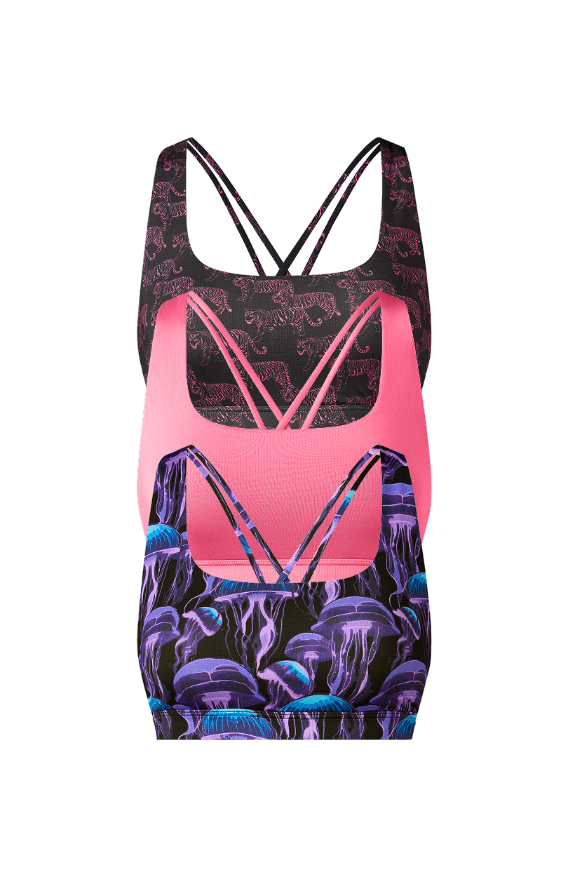 Breathe Strappy Back Bralette 3-Pack | Wild Life Pack