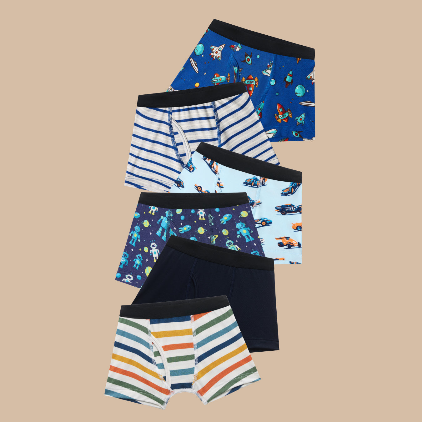 UltraModal™ Core Boys Boxer Brief 6-Pack | Space Robots Pack