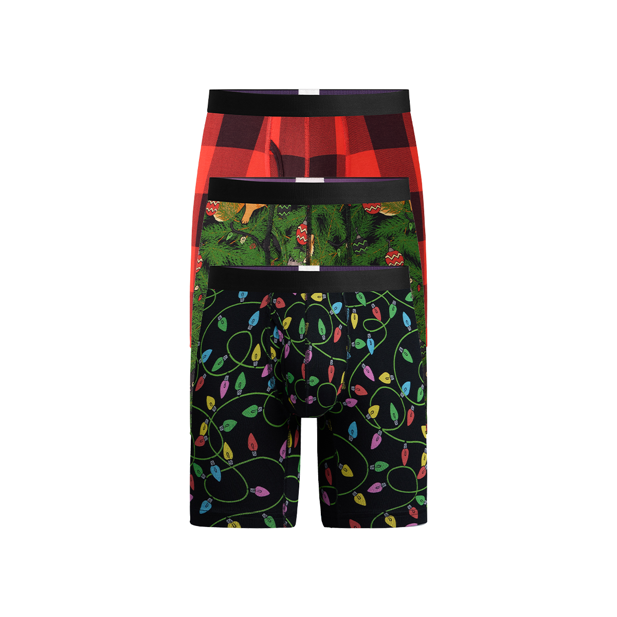 UltraModal™ Core Long Boxer Brief w/ Fly 3-Pack | Meowy Christmas Pack