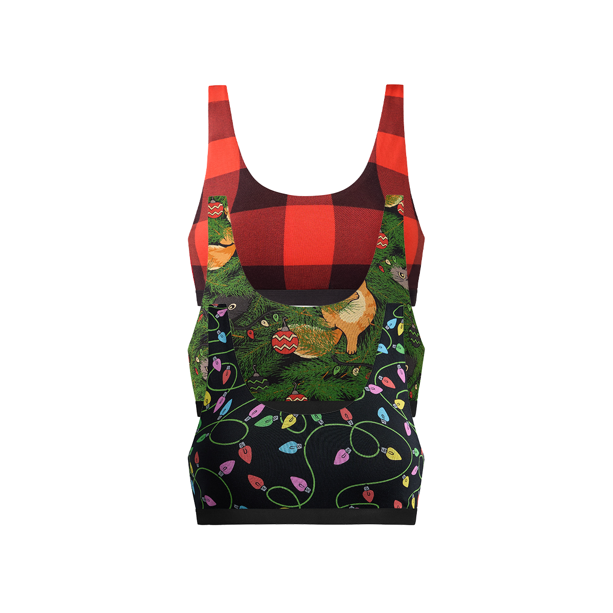UltraModal™ Core Scoop Bralette 3-Pack | Meowy Christmas