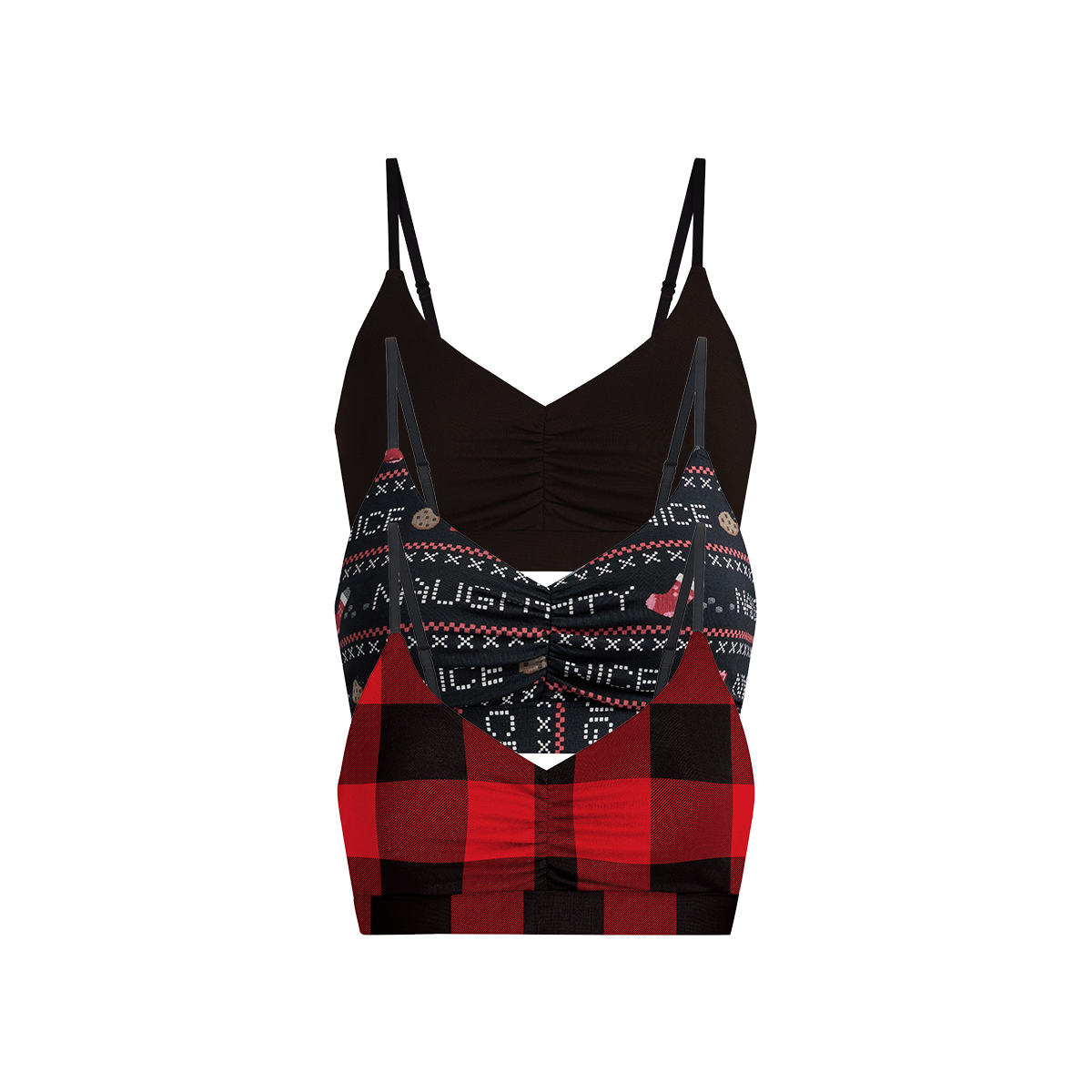 UltraModal™ FeelFree Ruched Bralette 3-Pack | Naughty or Nice Pack