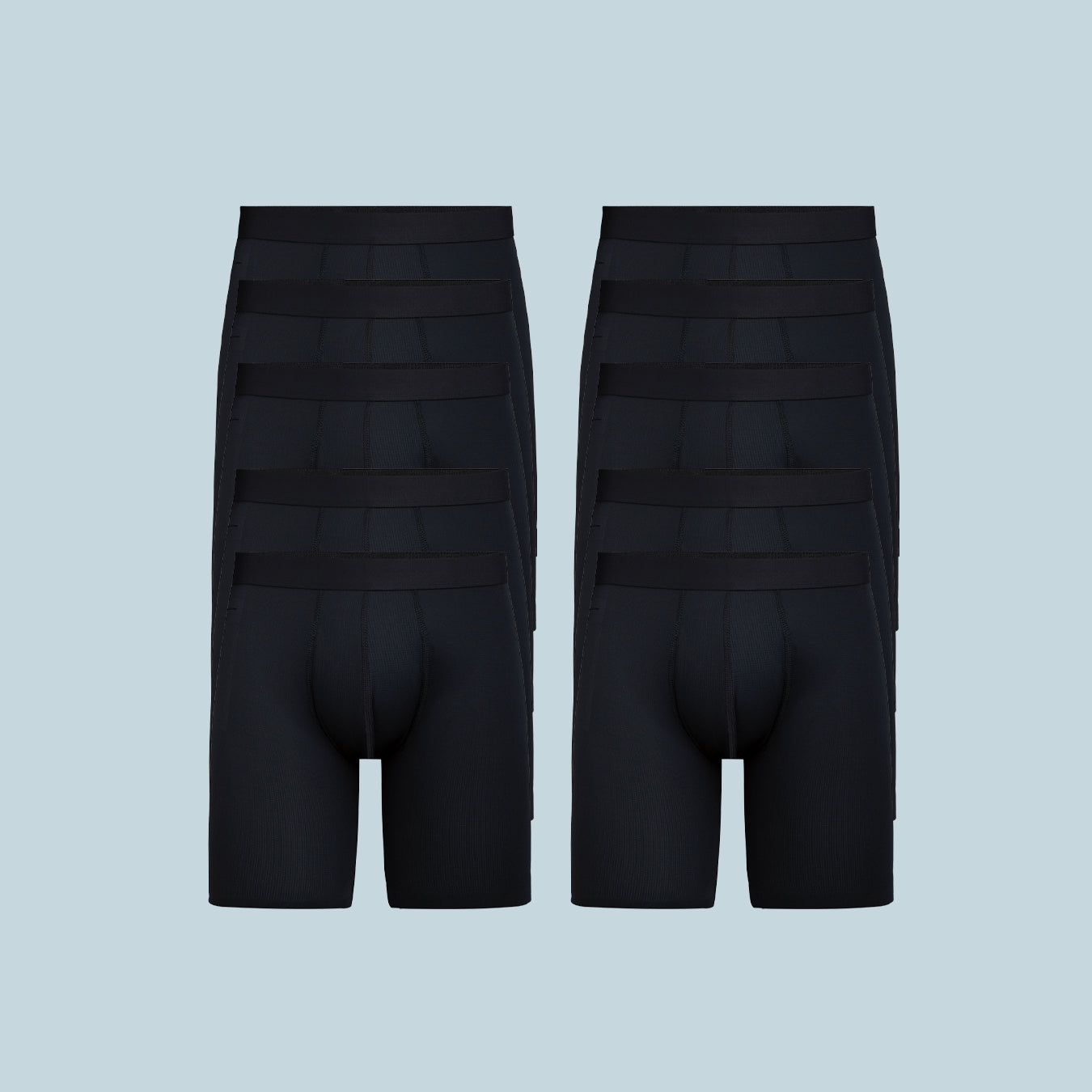 MoveMe Long Boxer Brief w/ Fly 10-Pack | Black