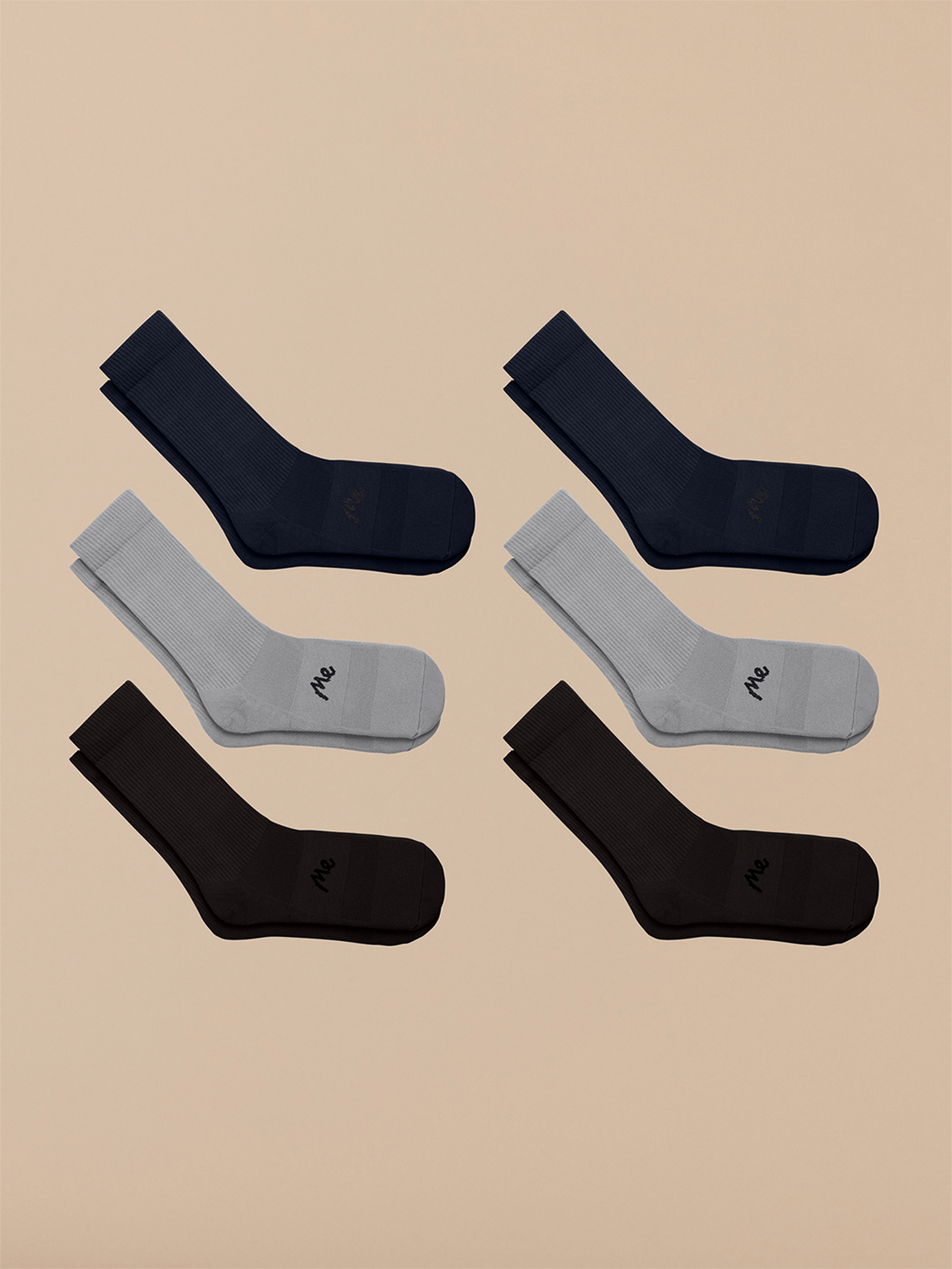 MoveMe Crew Sock 6-Pack | Classic Pack