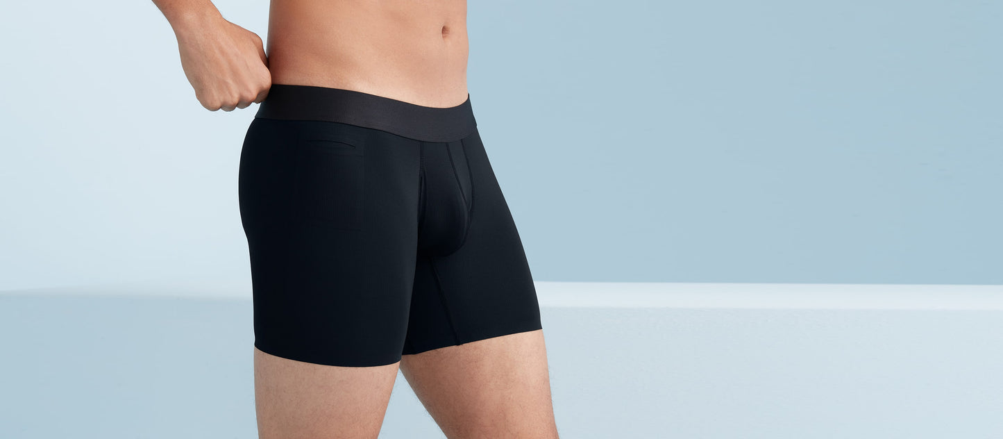 MoveMe Boxer Brief w/ Fly 6-Pack | Black