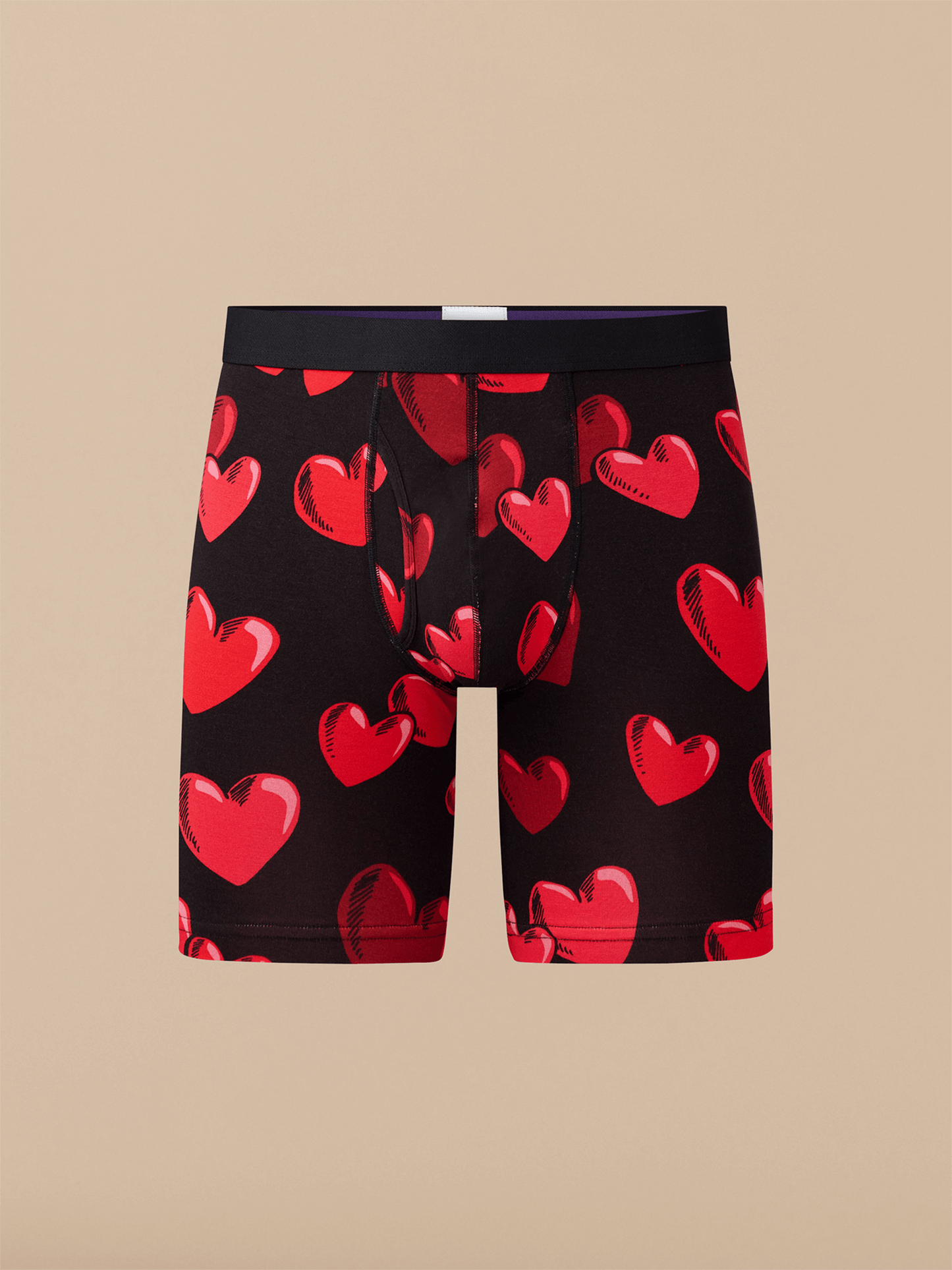 UltraModal™ Core Ball Caddy™ Long Boxer Brief w/ Fly | Floating Hearts