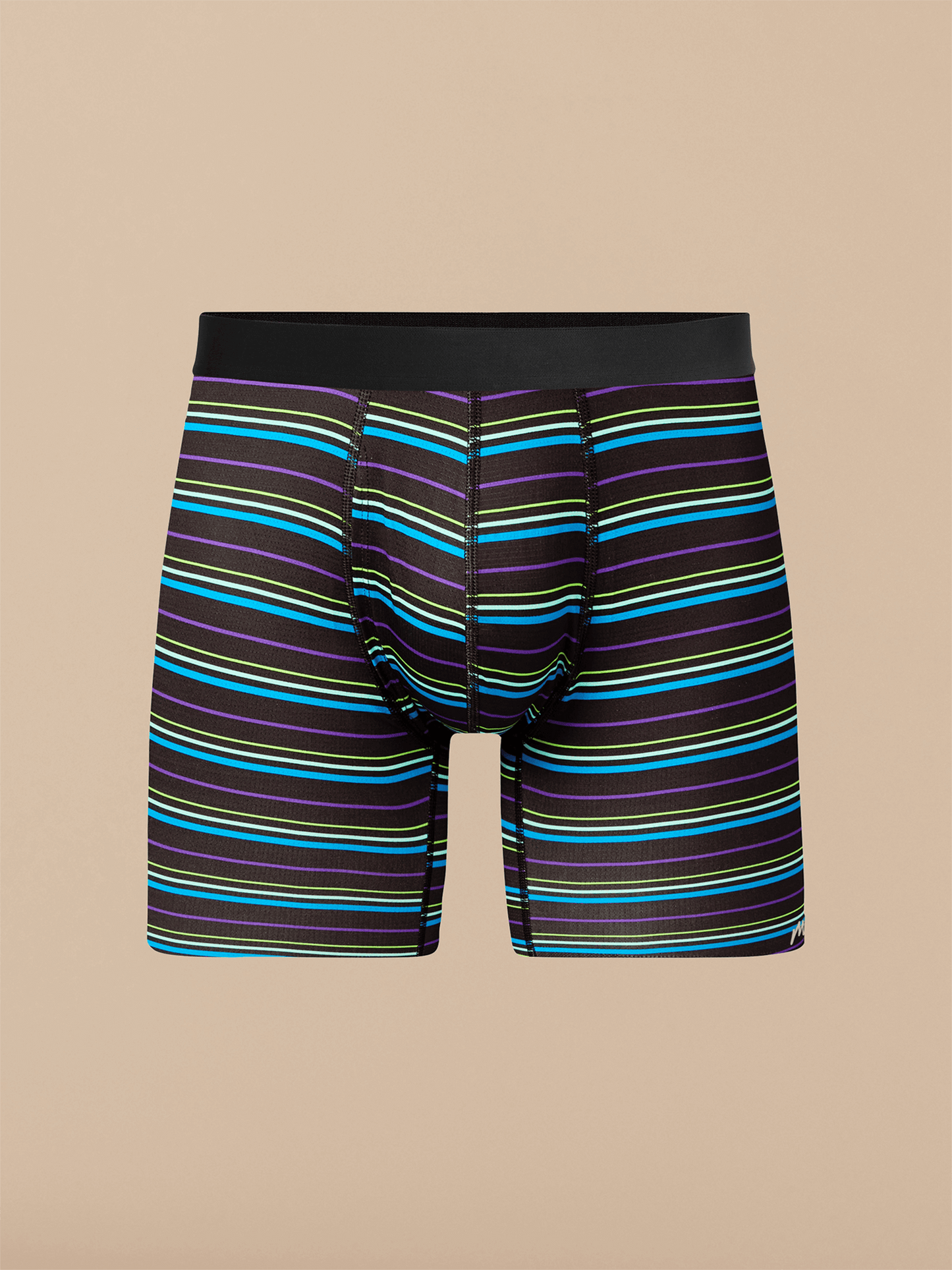 Breathe Boxer Brief w/ Fly | Blue Light Stripes