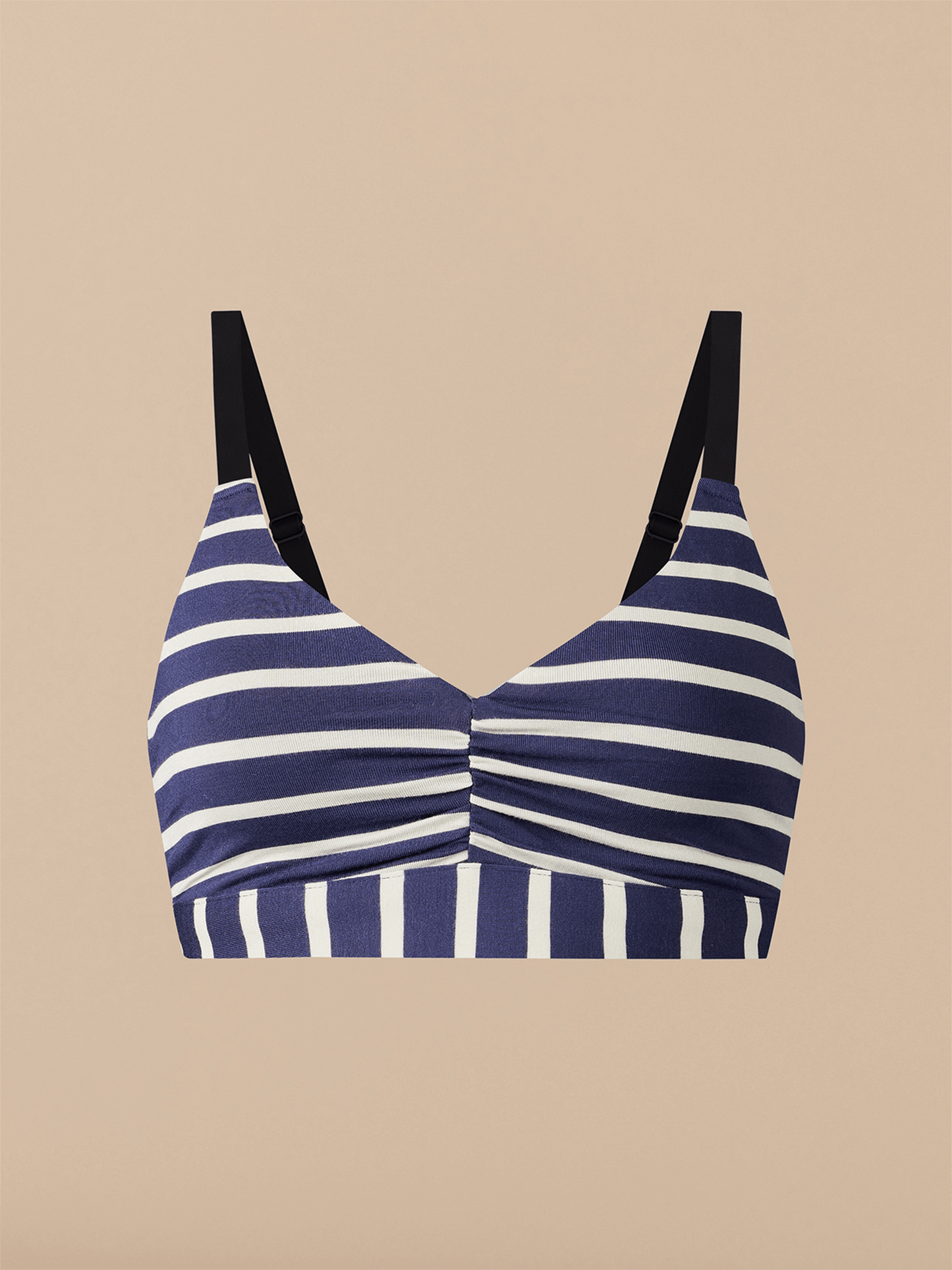 Curvy UltraModal™ FeelFree Ruched Bralette | Navy Stripes