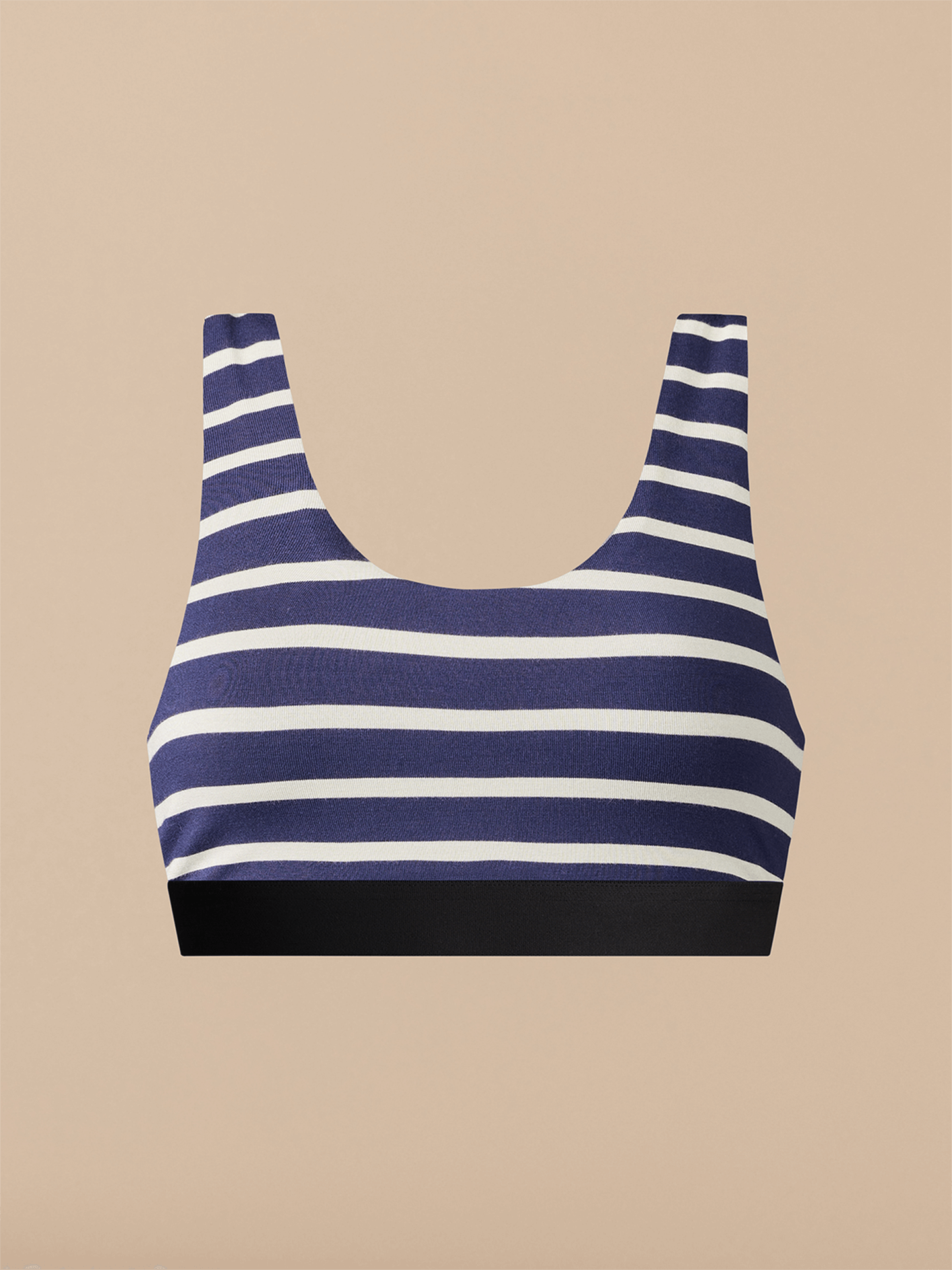 Curvy UltraModal™ Core Scoop Bralette | Navy Stripes