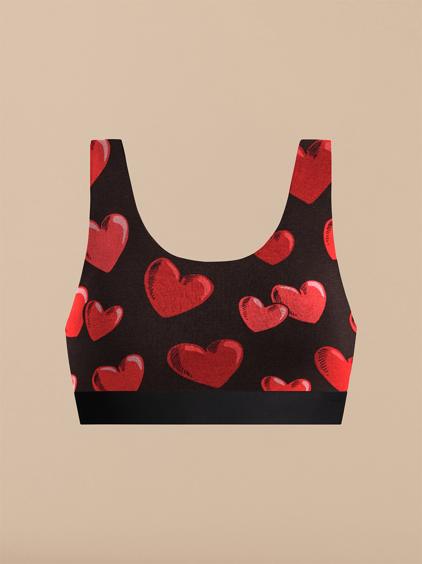 Curvy UltraModal™ Core Scoop Bralette | Floating Hearts