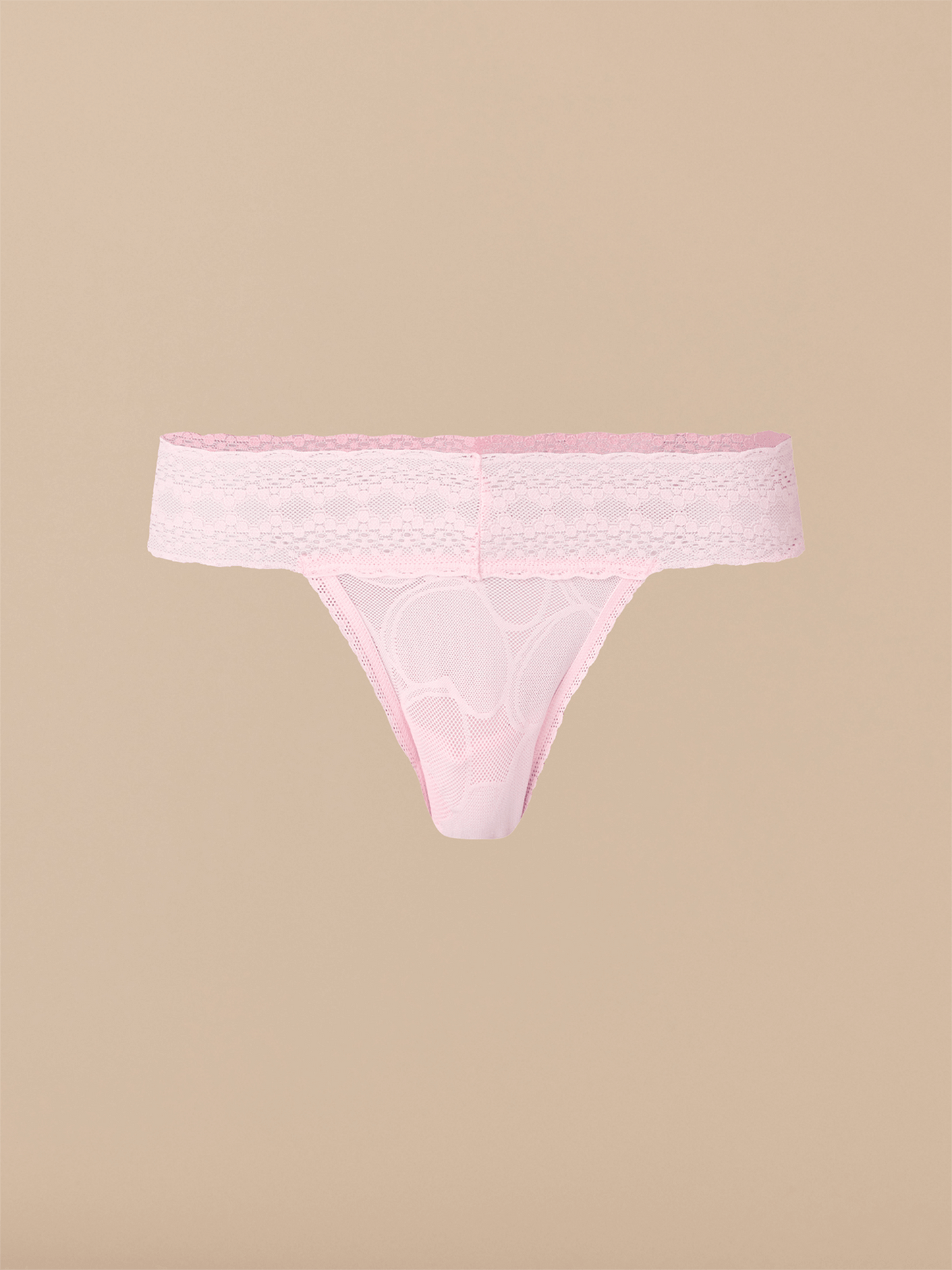 All Over Lace Low-Rise Thong | Bubblegum Hearts
