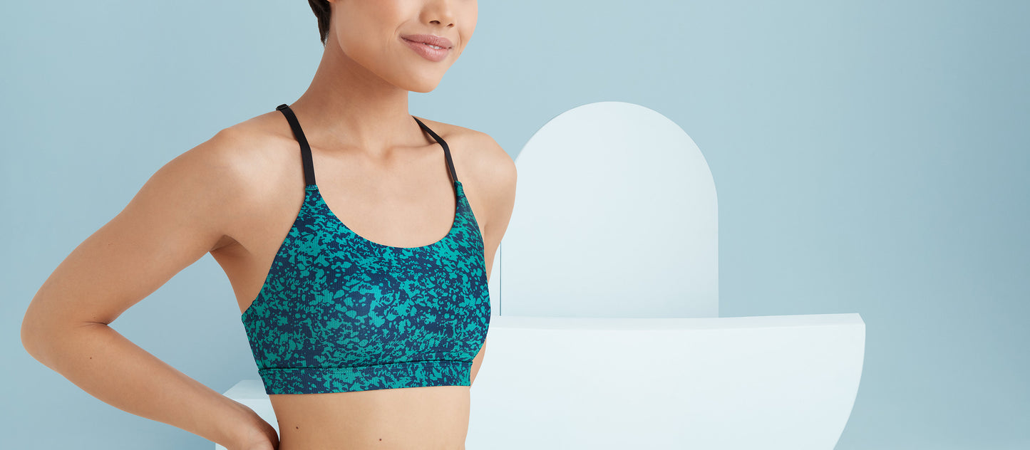 MoveMe Racerback Bralette | Blue Marble