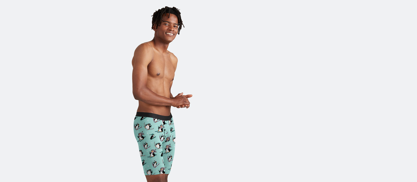 UltraModal™ Core Long Boxer Brief w/ Fly | Penguins on Skis