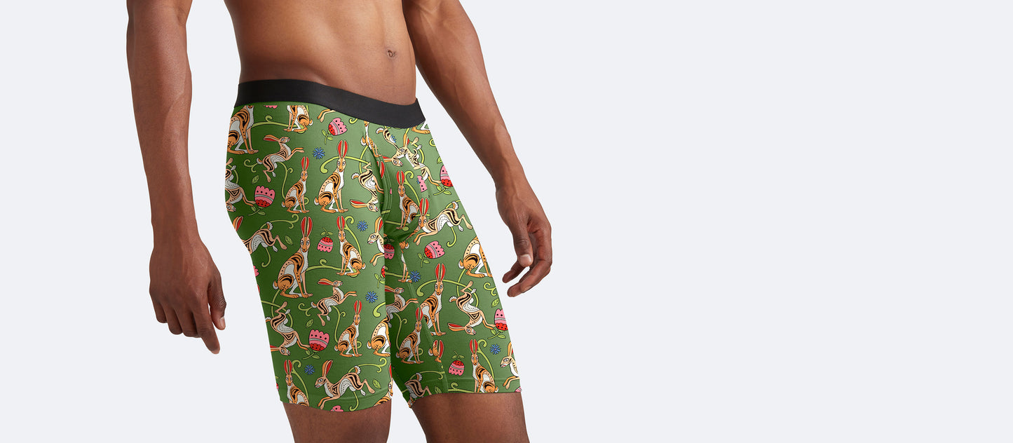 UltraModal™ Core Long Boxer Brief w/ Fly | Love, Flowers, & Hares