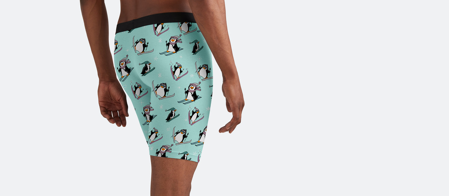 UltraModal™ Core Long Boxer Brief w/ Fly | Penguins on Skis