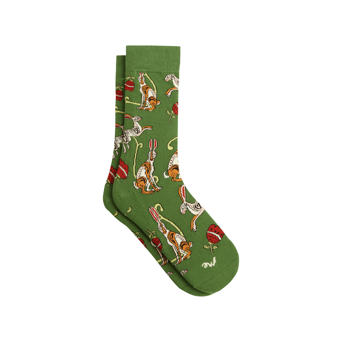 Heritage Crew Sock | Love, Flowers, & Hares