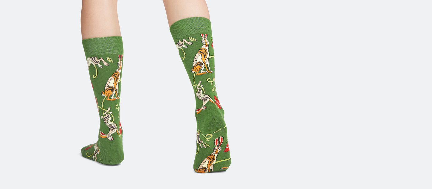 Heritage Crew Sock | Love, Flowers, & Hares