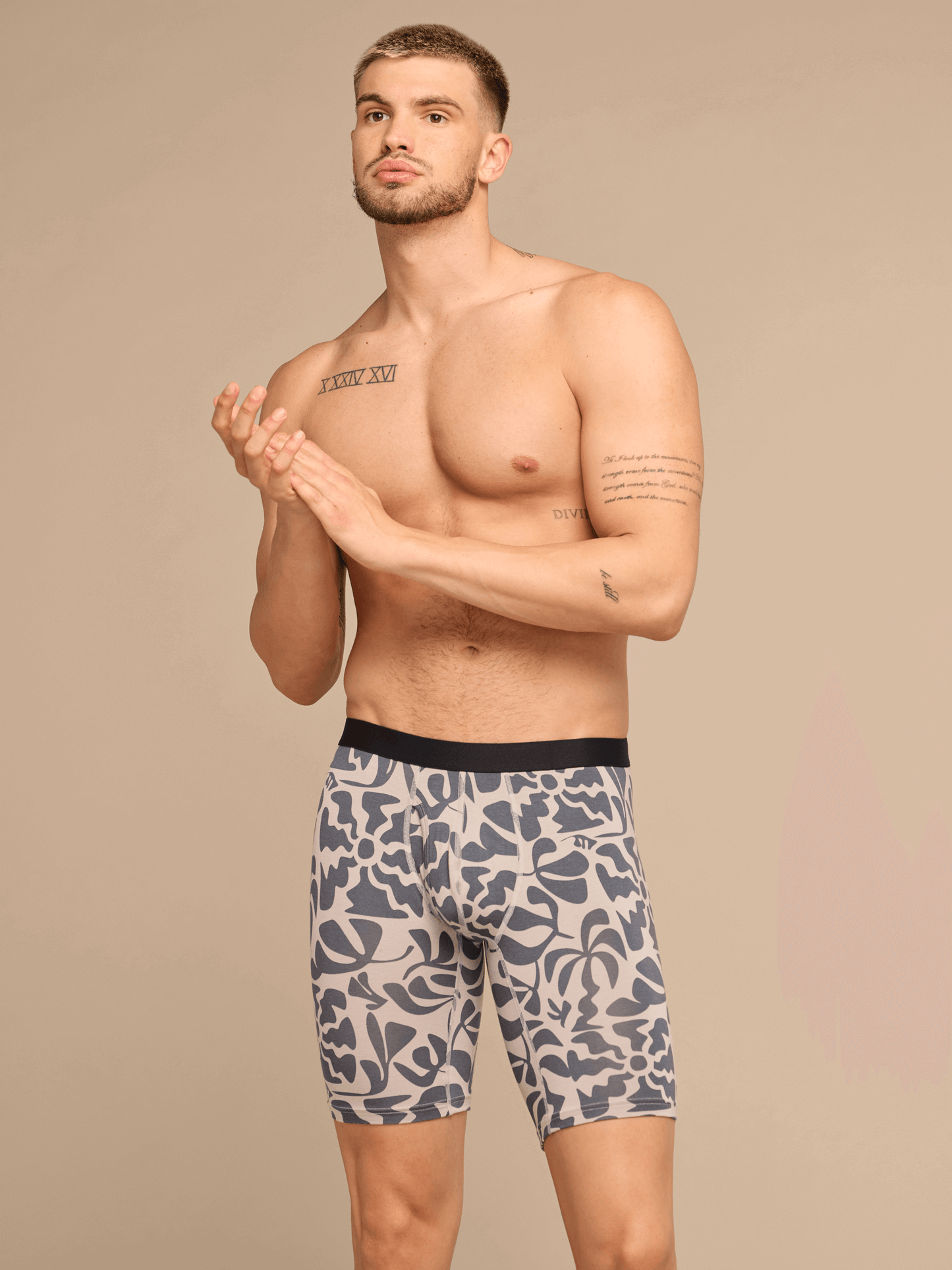 UltraModal™ Core Long Boxer Brief w/ Fly 3-Pack | Beach Boheme Grey Pack