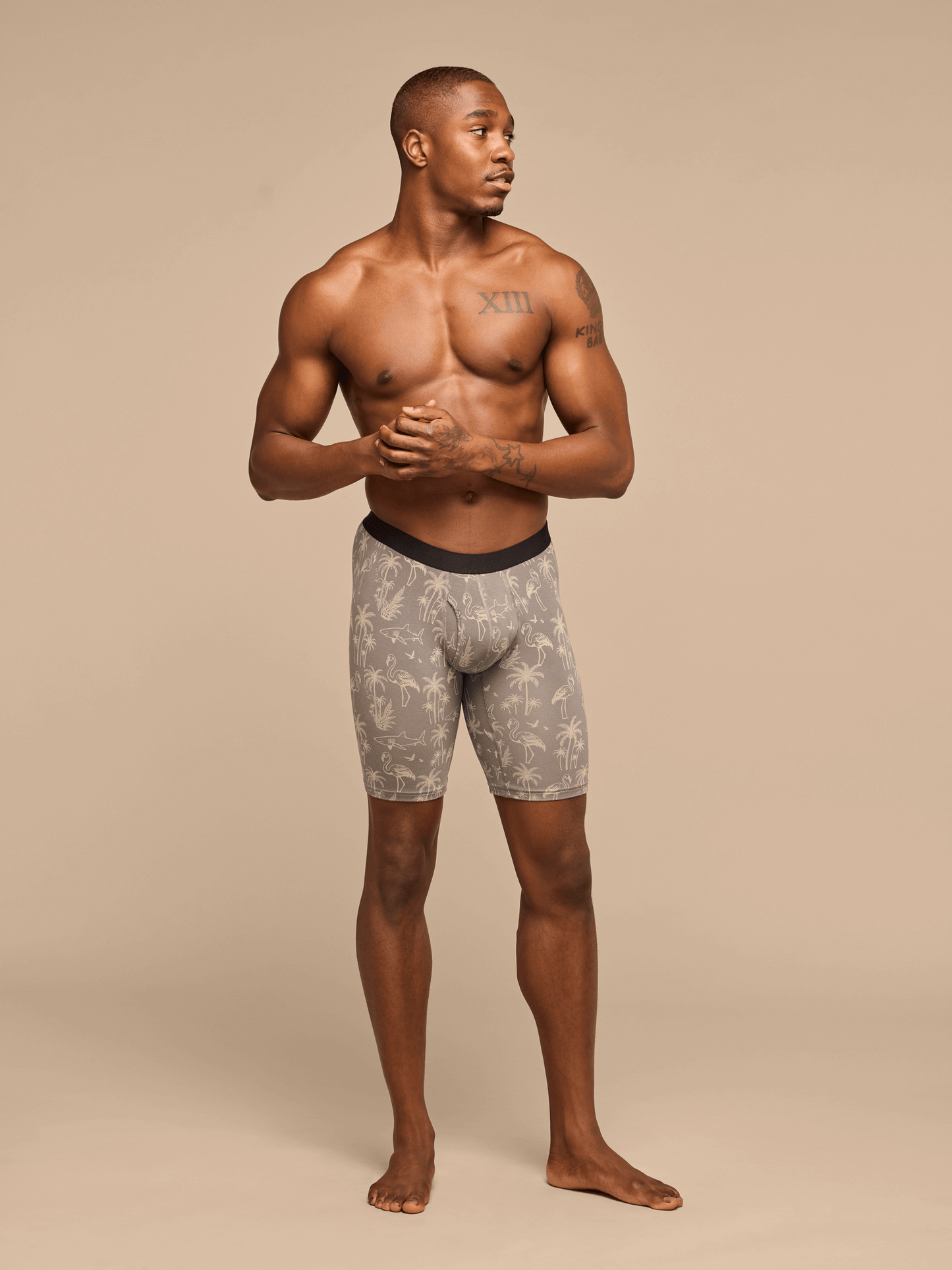 UltraModal™ Core Long Boxer Brief w/ Fly | Grey Wild Life