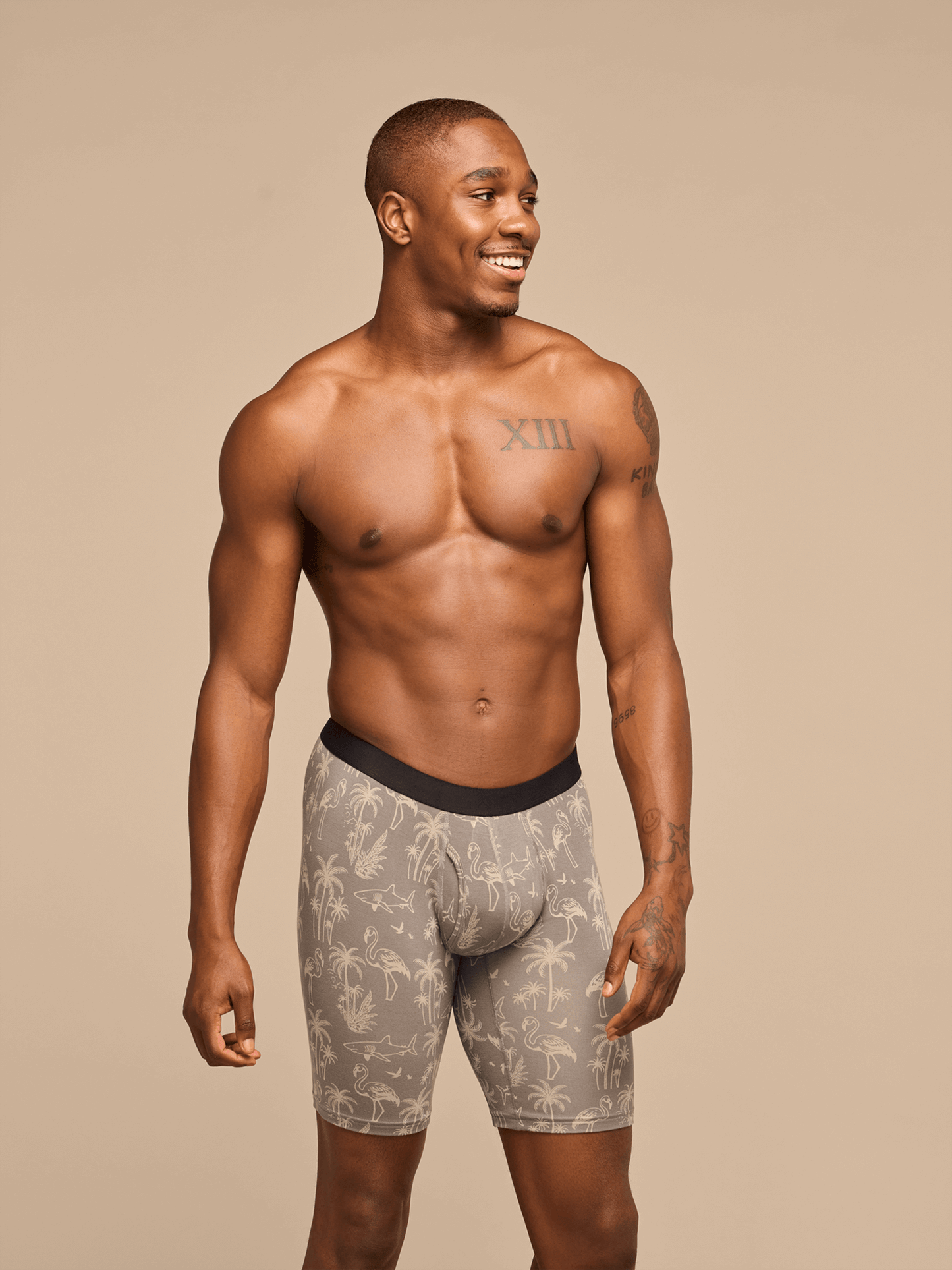 UltraModal™ Core Long Boxer Brief w/ Fly | Grey Wild Life