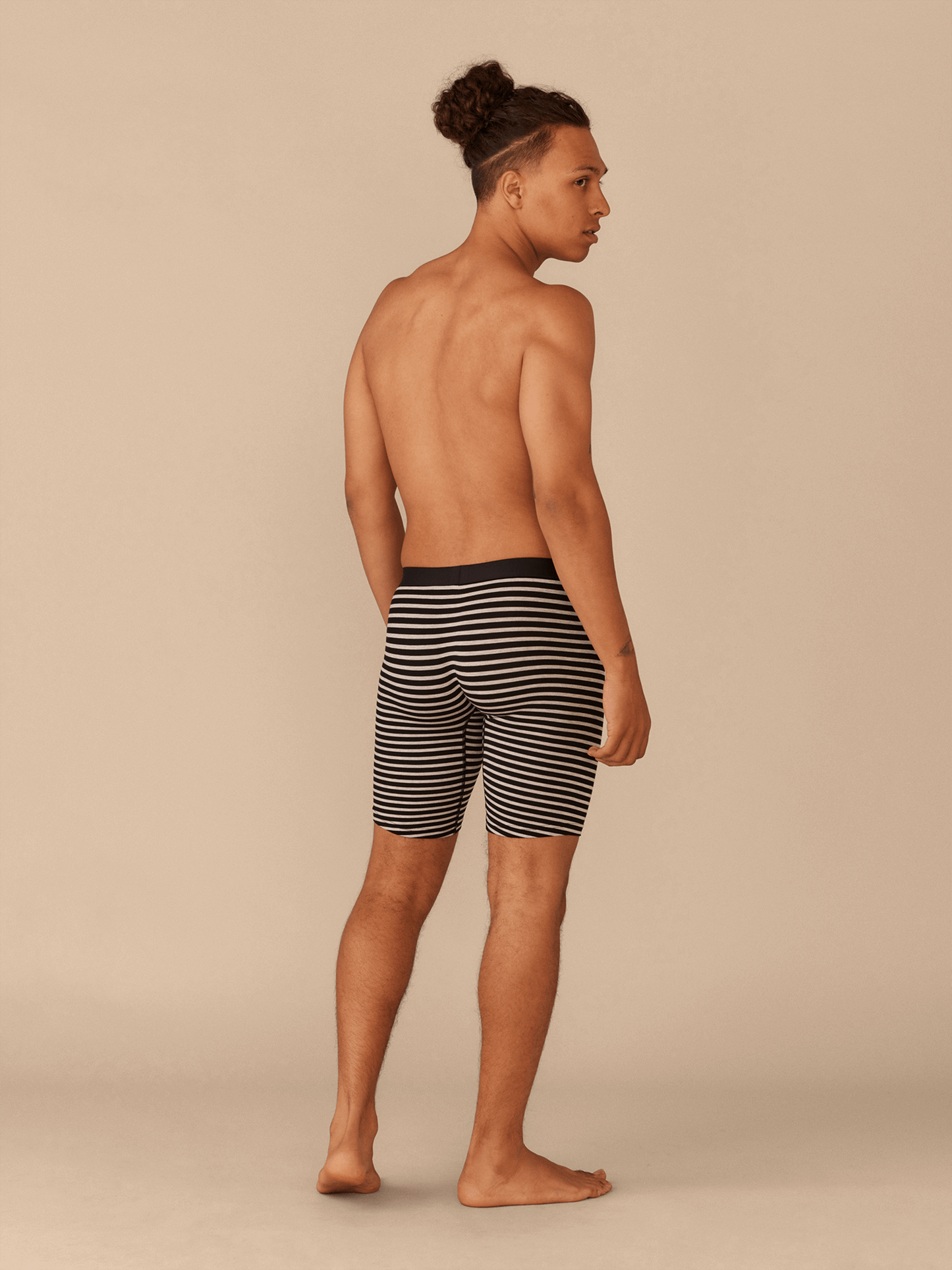 UltraModal™ Core Long Boxer Brief w/ Fly | Heather Grey Stripes