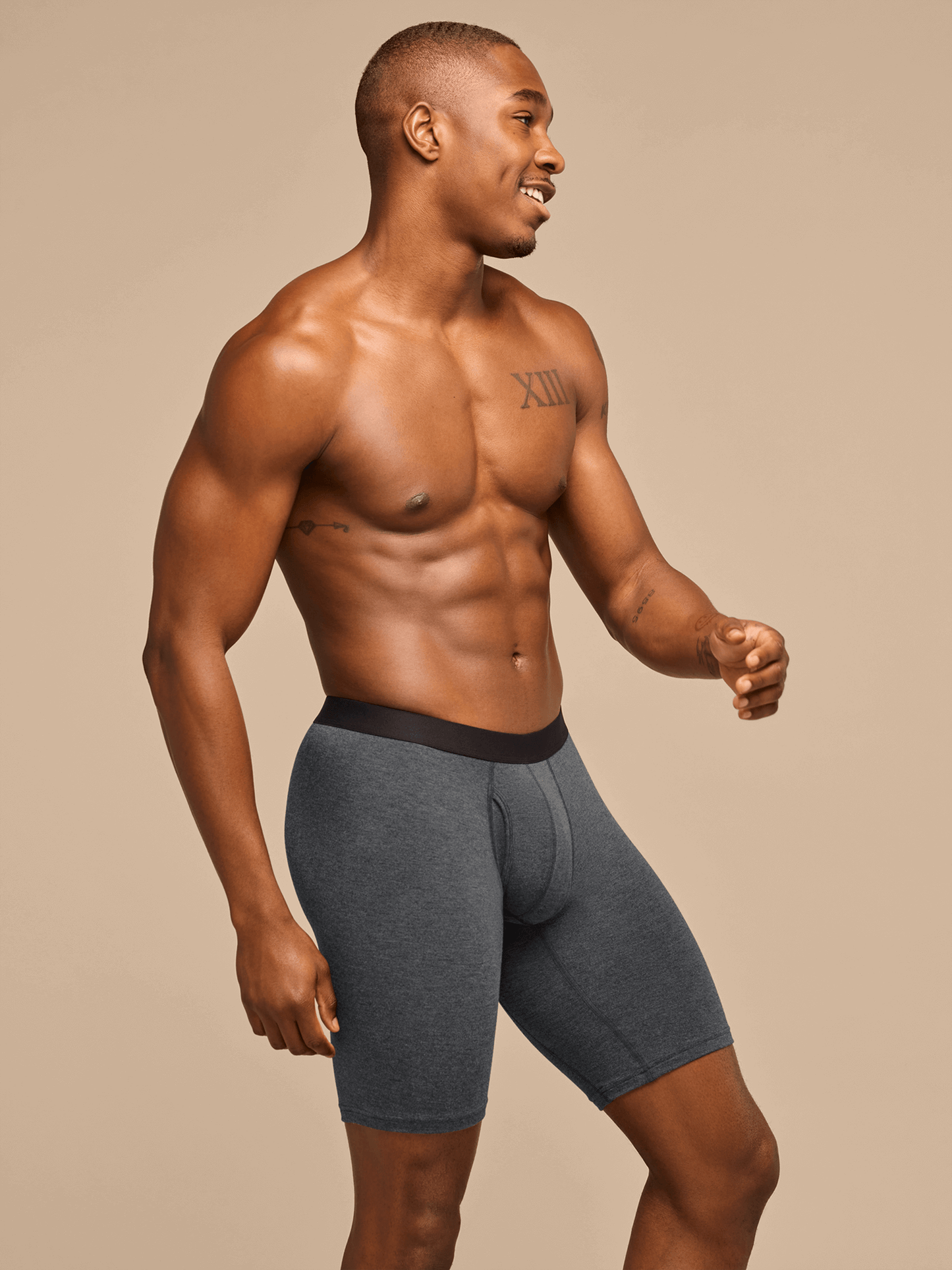 UltraModal™ Core Long Boxer Brief w/ Fly | Heather Charcoal