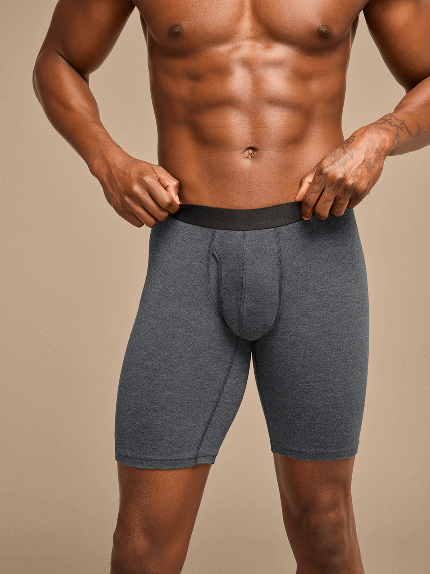 UltraModal™ Core Long Boxer Brief w/ Fly | Heather Charcoal