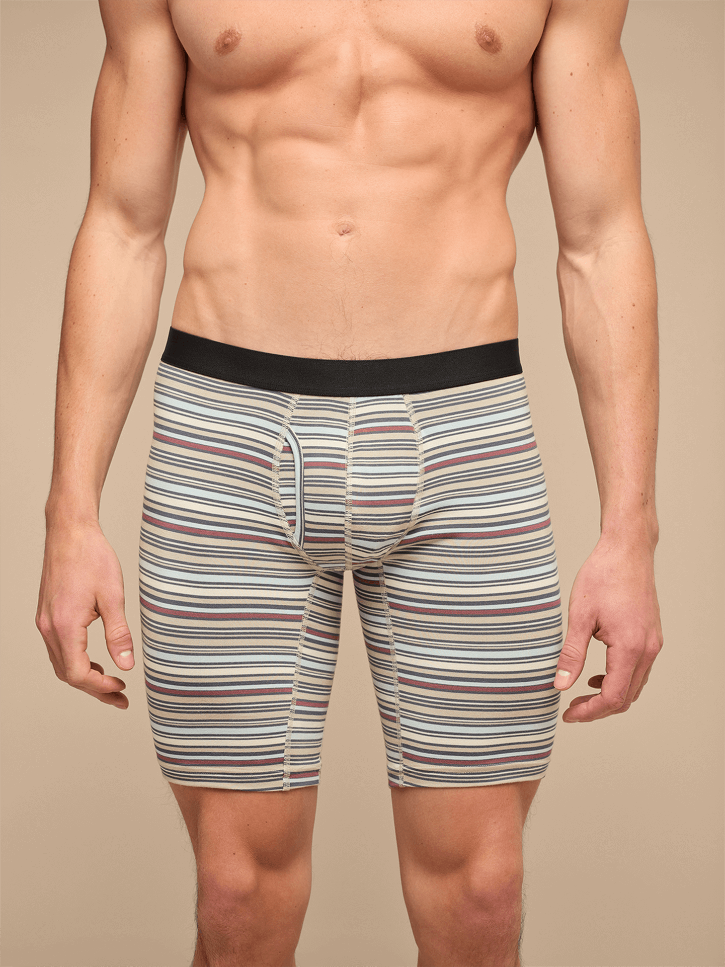 UltraModal™ Core Long Boxer Brief w/ Fly | Sandstorm Stripes