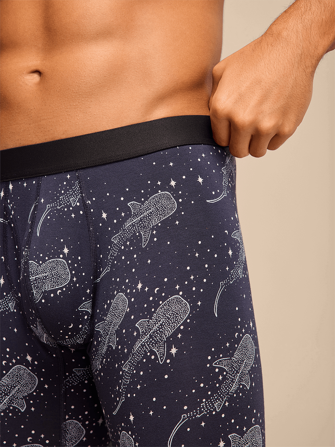 UltraModal™ Core Long Boxer Brief w/ Fly | Starry Sharks