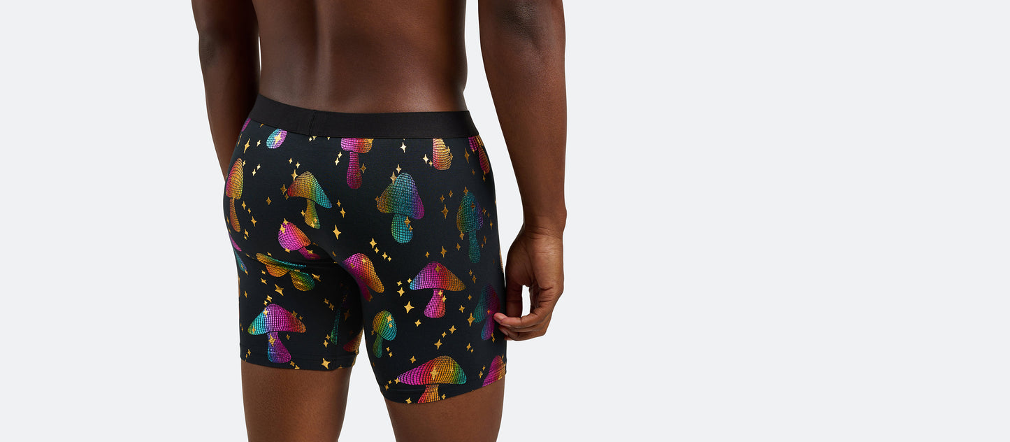 UltraModal™ Core Ball Caddy™ Boxer Brief w/ Fly | Disco Shrooms