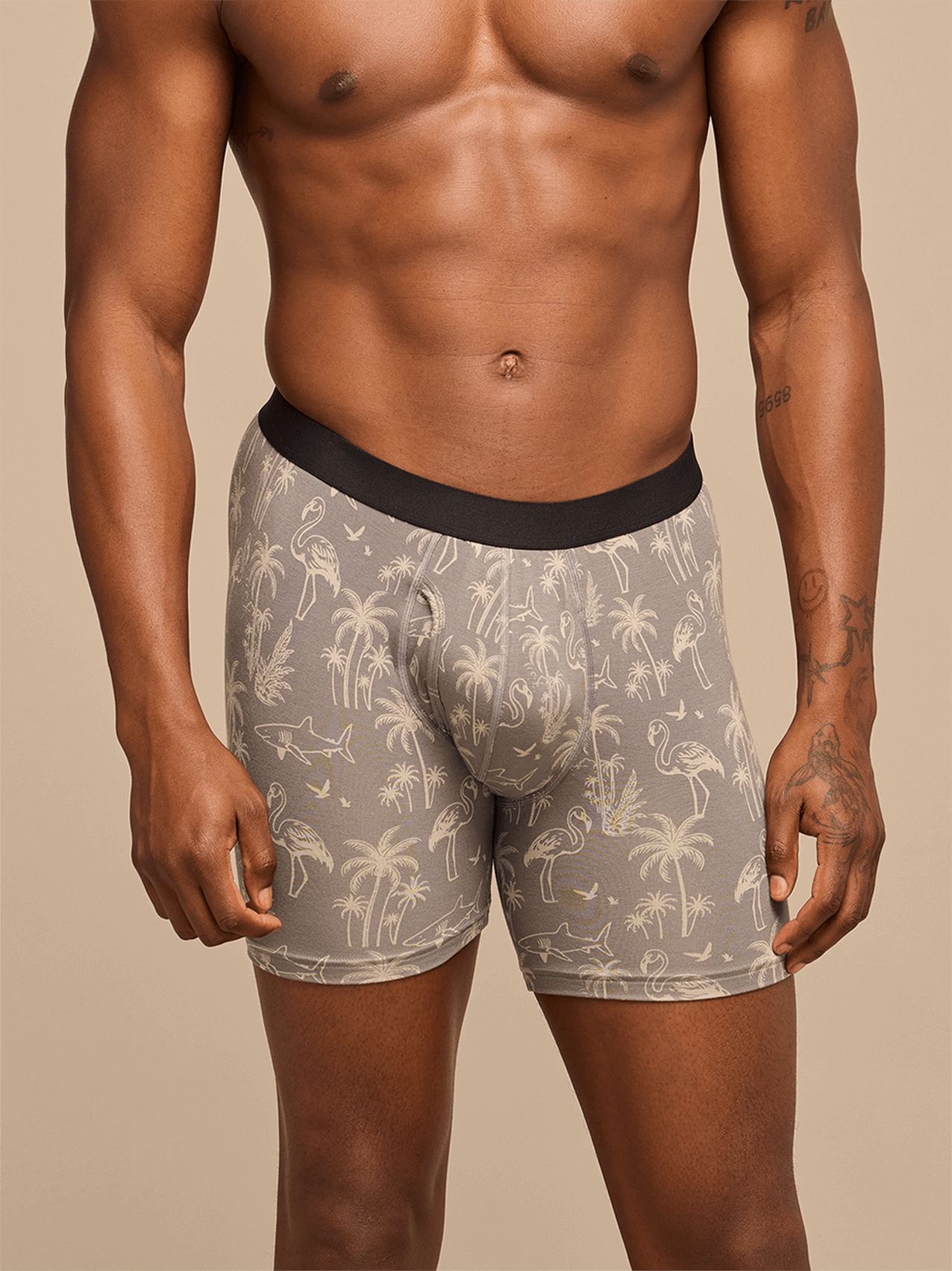 UltraModal™ Core Ball Caddy™ Boxer Brief w/ Fly | Grey Wild Life
