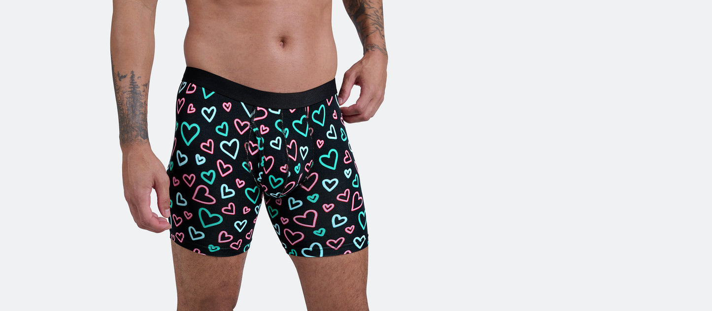 UltraModal™ Core Ball Caddy™ Boxer Brief w/ Fly | Electric Hearts