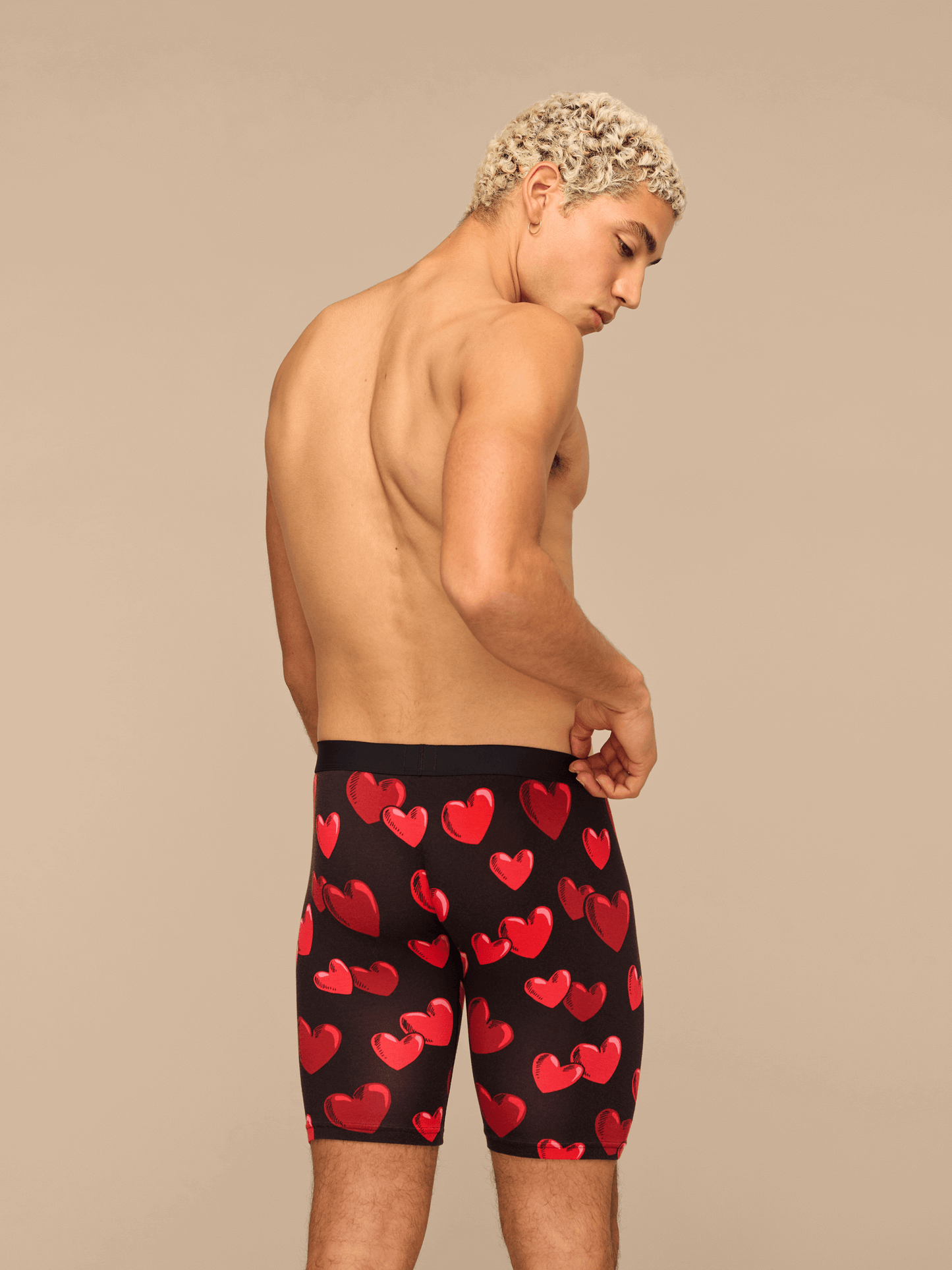 UltraModal™ Core Ball Caddy™ Long Boxer Brief w/ Fly | Floating Hearts