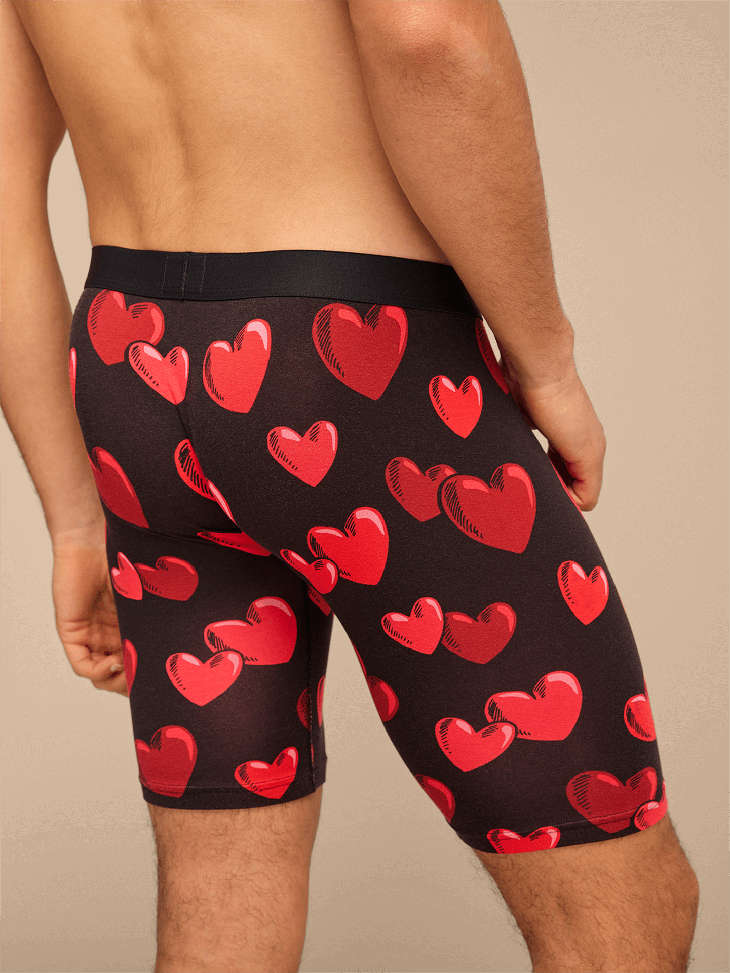 UltraModal™ Core Ball Caddy™ Long Boxer Brief w/ Fly | Floating Hearts