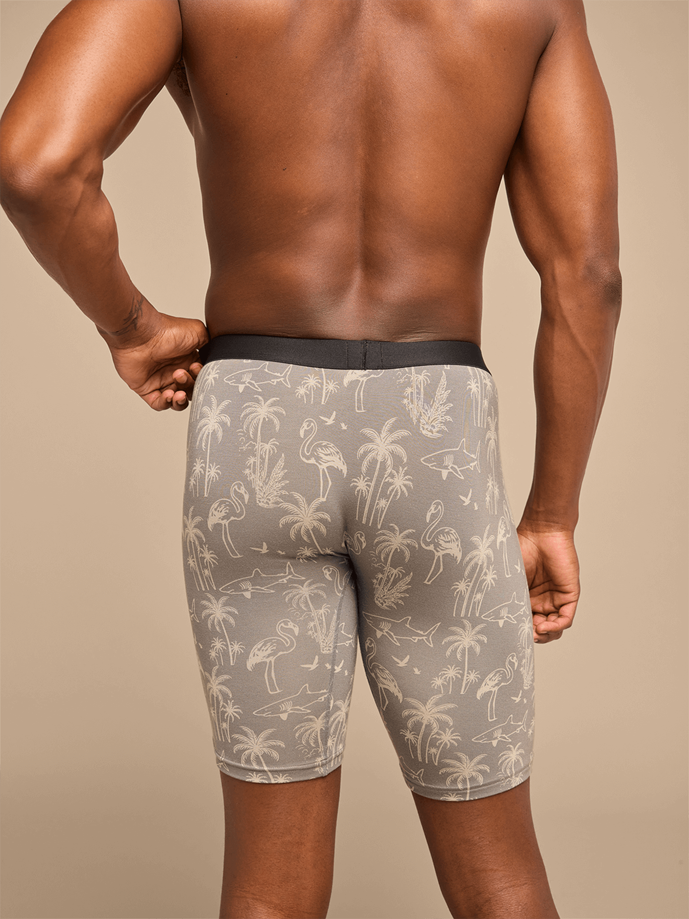 UltraModal™ Core Ball Caddy™ Long Boxer Brief w/ Fly | Grey Wild Life