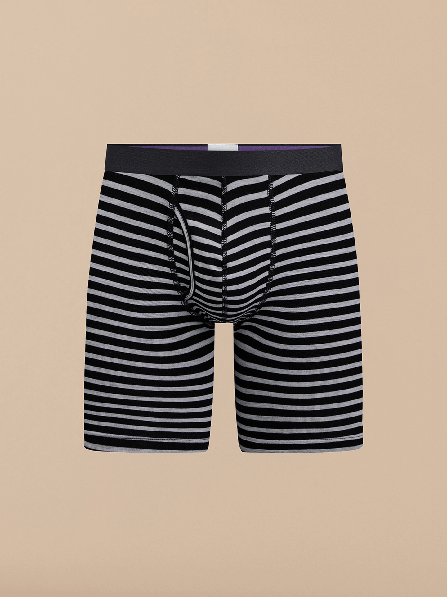 UltraModal™ Core Ball Caddy™ Long Boxer Brief w/ Fly | Heather Grey Stripes