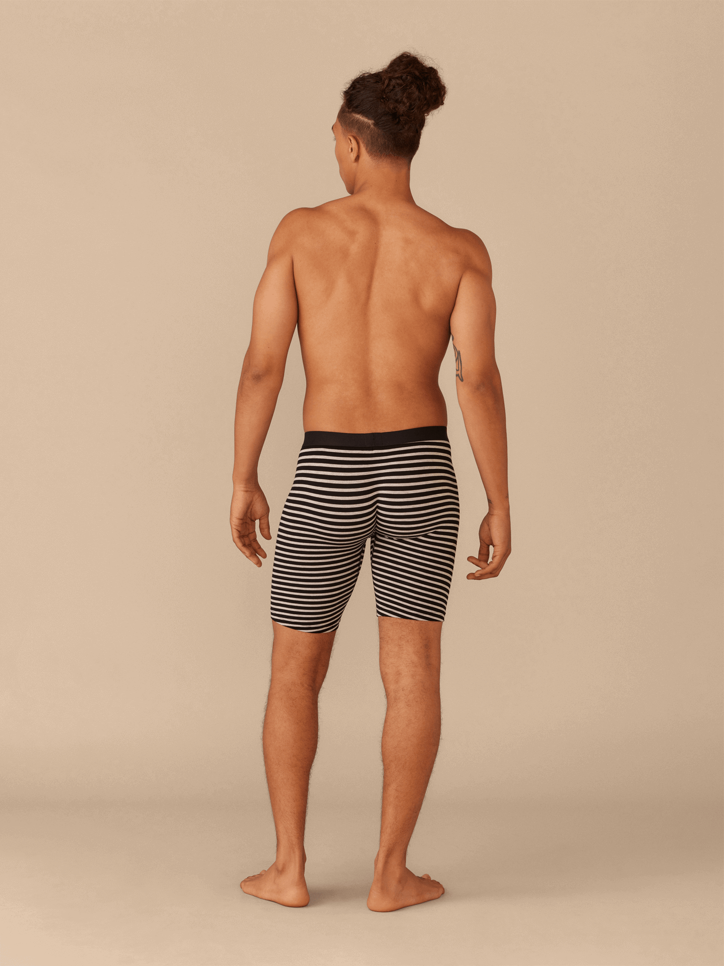 UltraModal™ Core Ball Caddy™ Long Boxer Brief w/ Fly | Heather Grey Stripes