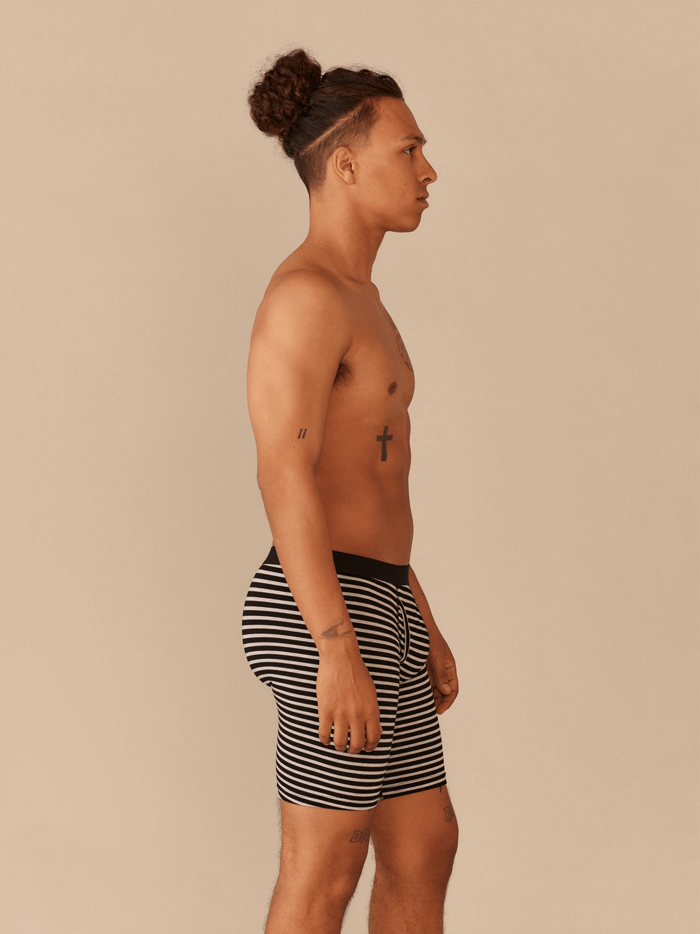 UltraModal™ Core Ball Caddy™ Long Boxer Brief w/ Fly | Heather Grey Stripes