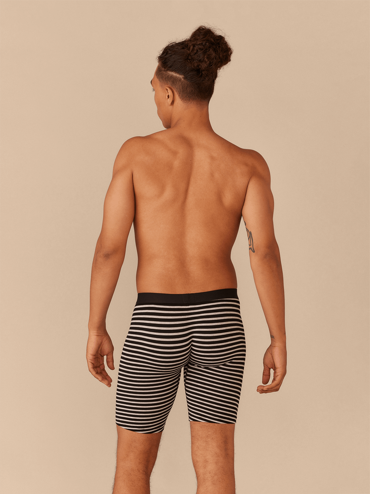 UltraModal™ Core Ball Caddy™ Long Boxer Brief w/ Fly | Heather Grey Stripes