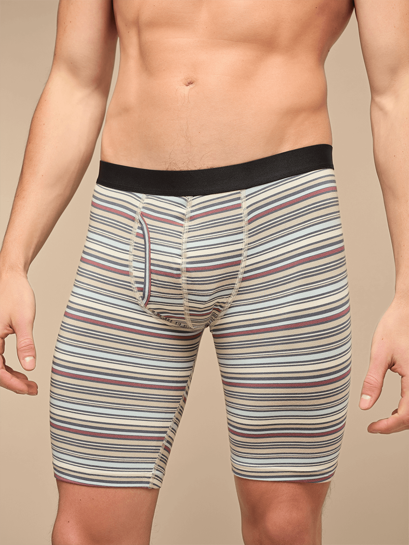 UltraModal™ Core Ball Caddy™ Long Boxer Brief w/ Fly | Sandstorm Stripes