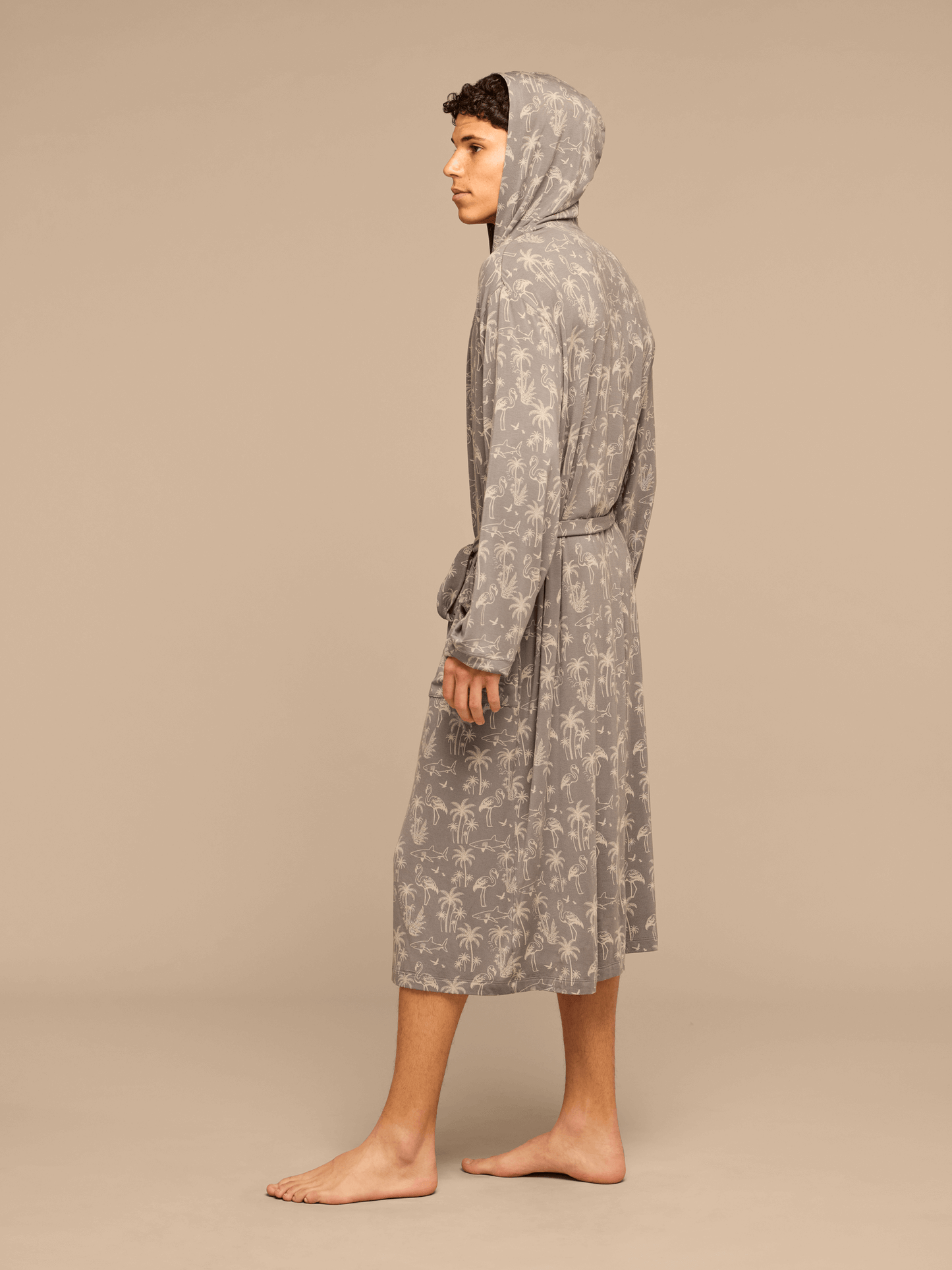 UltraModal™ Hooded Robe - Unisex | Grey Wild Life