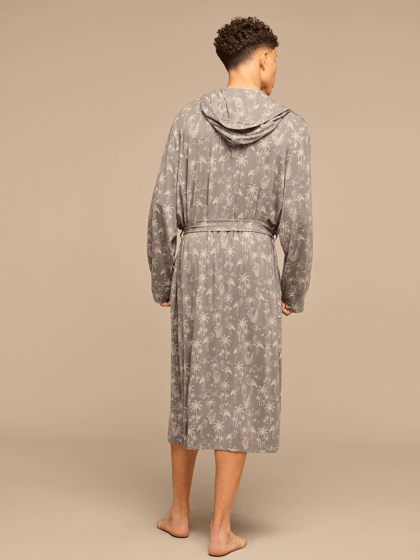 UltraModal™ Hooded Robe - Unisex | Grey Wild Life