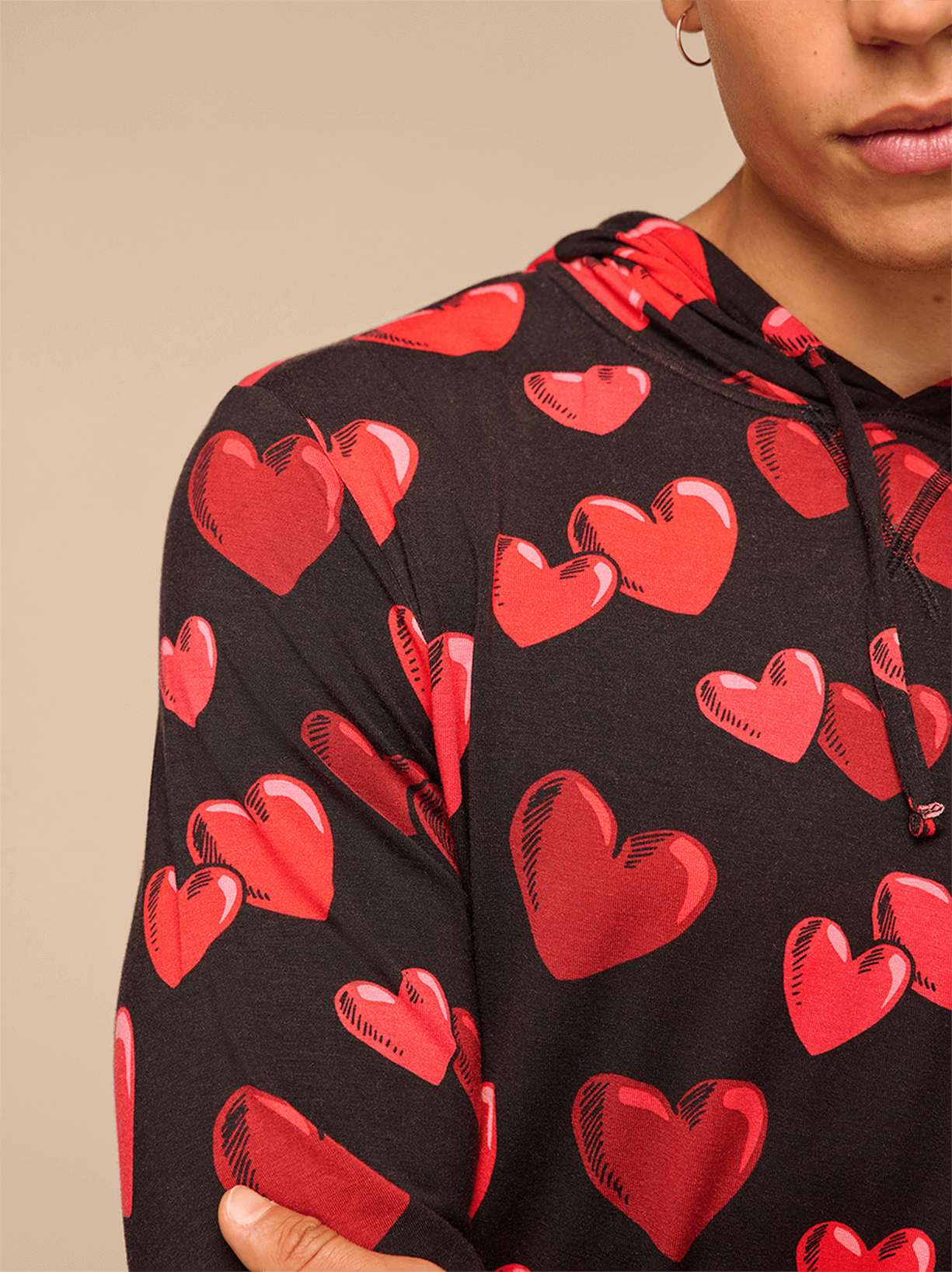 UltraModal™ Pullover Lounge Hoodie - Men's | Floating Hearts