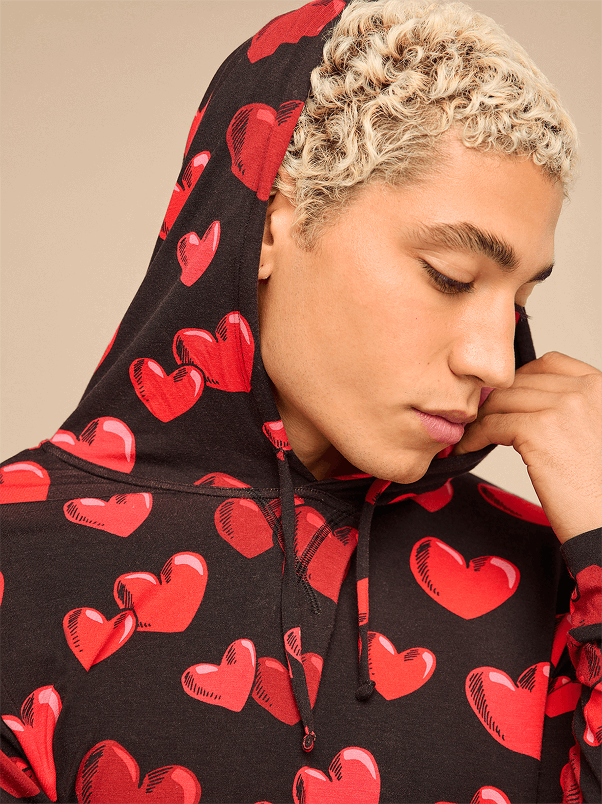 UltraModal™ Pullover Lounge Hoodie - Men's | Floating Hearts