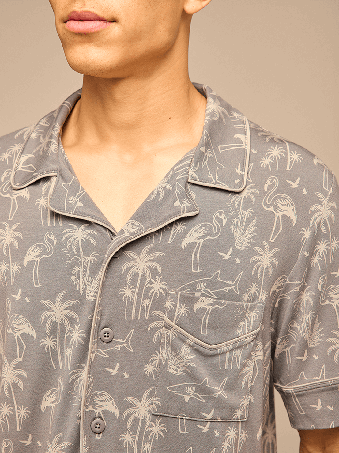 UltraModal™ Short Sleeve PJ Set - Men's | Grey Wild Life