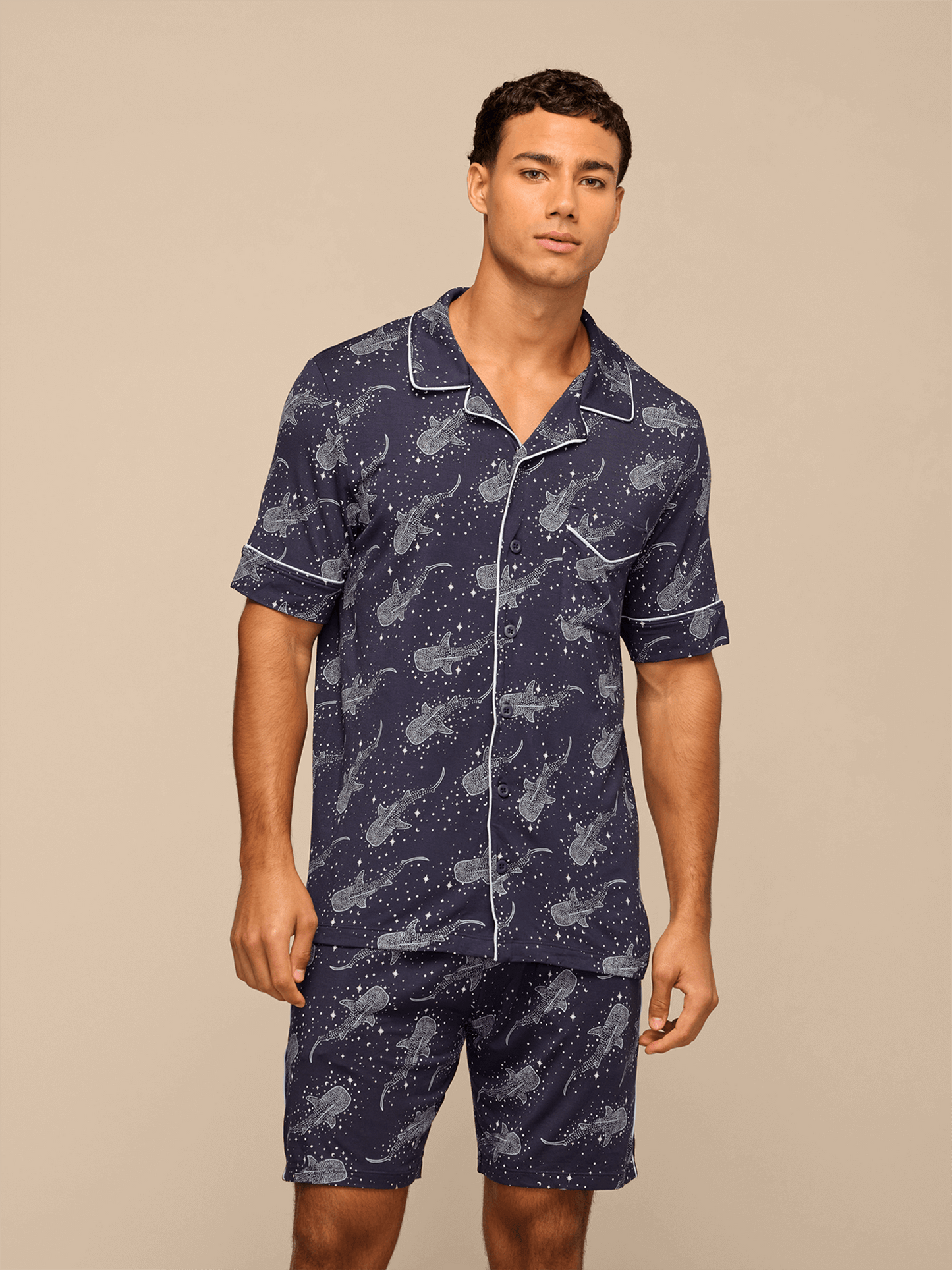 UltraModal™ Short Sleeve PJ Set - Men's | Starry Sharks